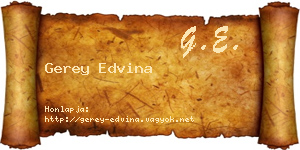 Gerey Edvina névjegykártya